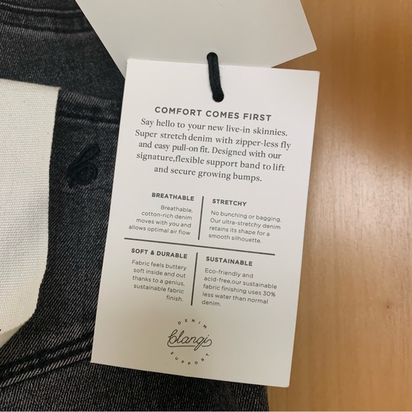 Blanqi Charcoal Maternity Skinny Jeans Dark Denim  $128 NWT size 4 - Picture 2 of 8